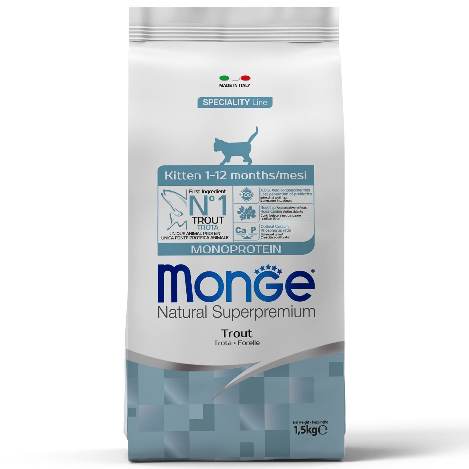 Monge Cat  Monoprotein корм для котят с форелью 1,5кг