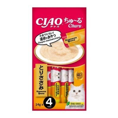 Крем-лакомство CIAO Churu пюре для кошек Куриное филе, 14 г х 4 шт.