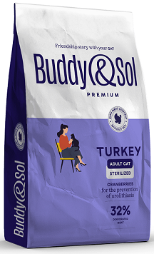 BUDDY SOL PREMIUM STERILIZED 8 кг сухой корм для стерилизованных кошек с индейкой