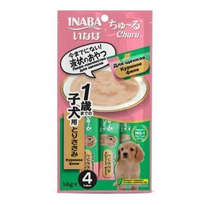 Крем-лакомство INABA Churu пюре для щенков Куриное филе, 14 г х 4 шт.