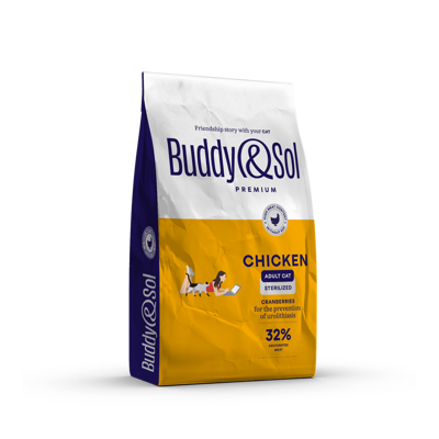 BUDDY SOL PREMIUM STERILIZED  8 кг сухой корм для стерилизованных кошек с курицей